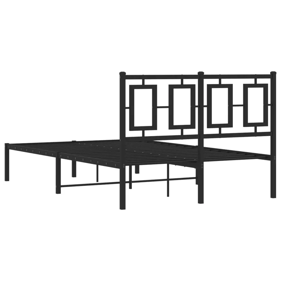 Cadre de lit métal sans matelas avec tête de lit noir 120x190cm - 7