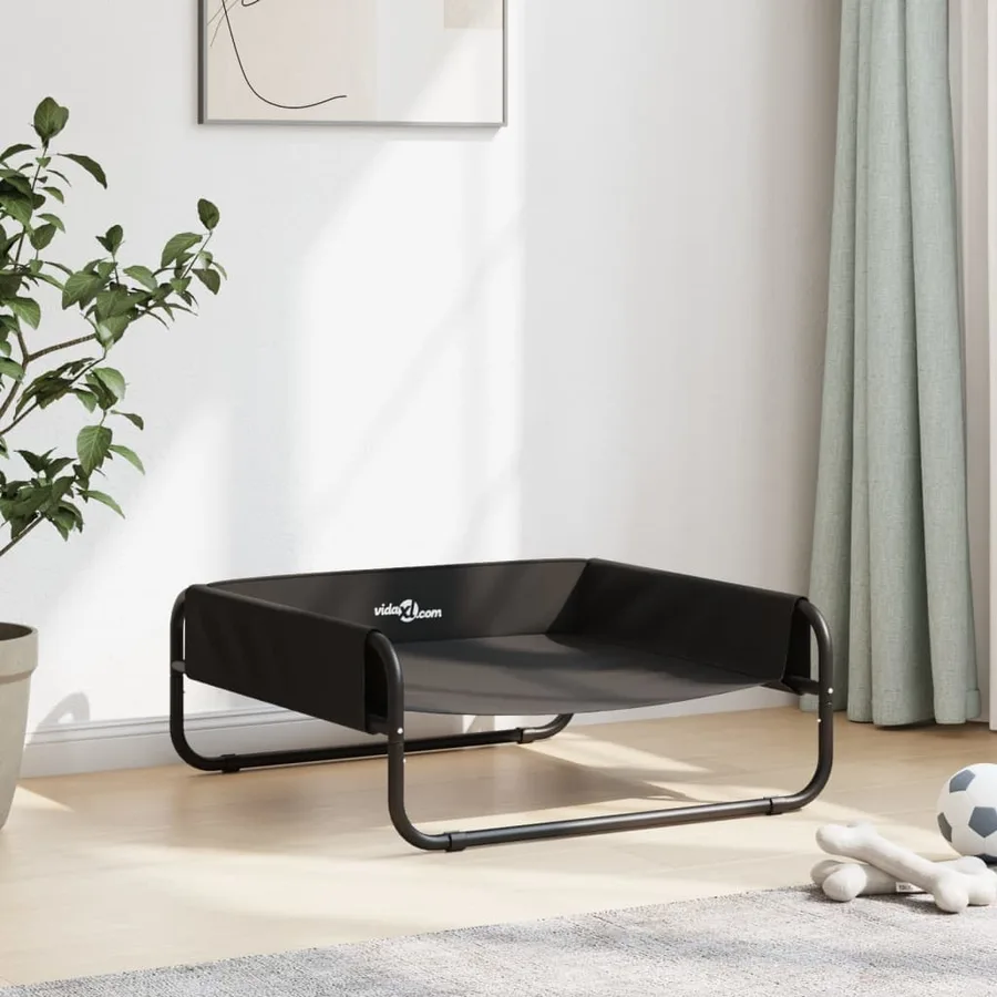 Lit surélevé pour chien anthracite tissu Oxford et acier - 3