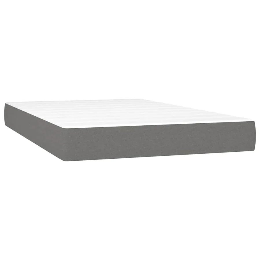 Sommier à lattes de lit matelas LED gris foncé 120x190 cm tissu - 7