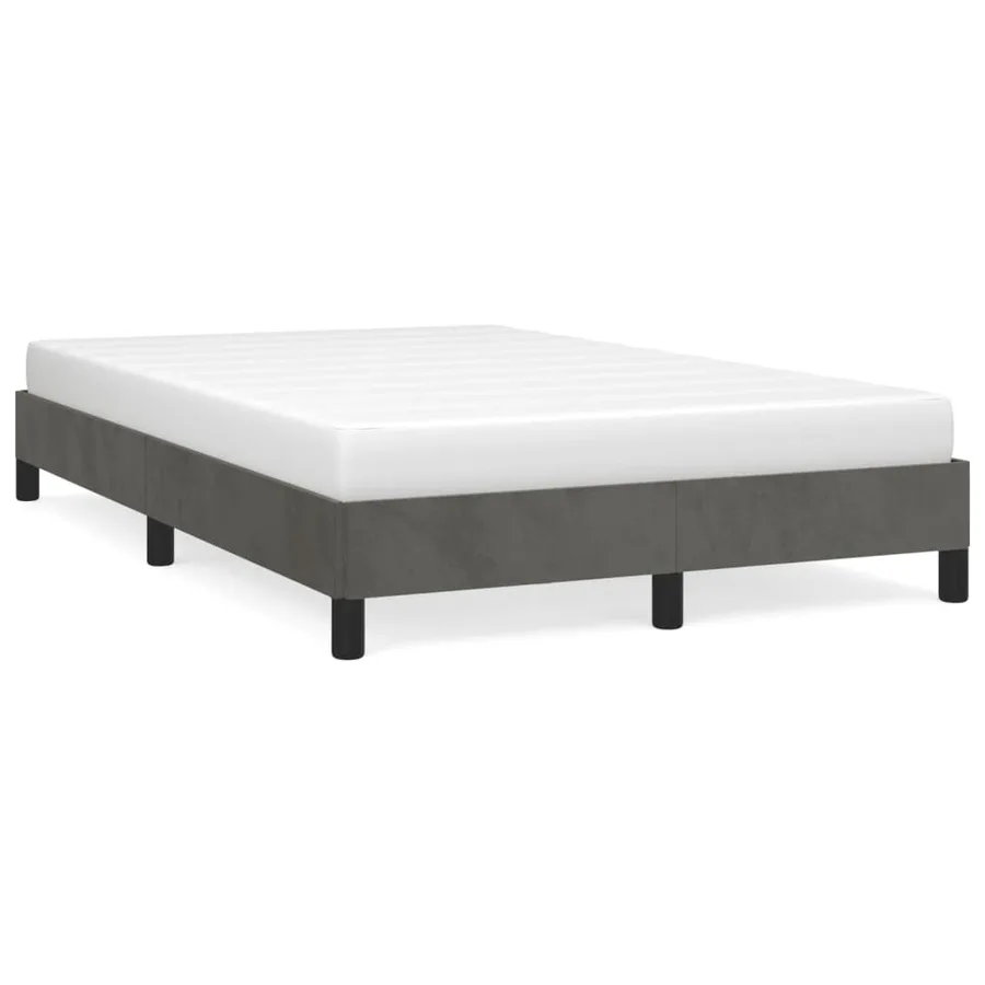 Cadre de lit sans matelas gris foncé 120x190 cm velours - 2