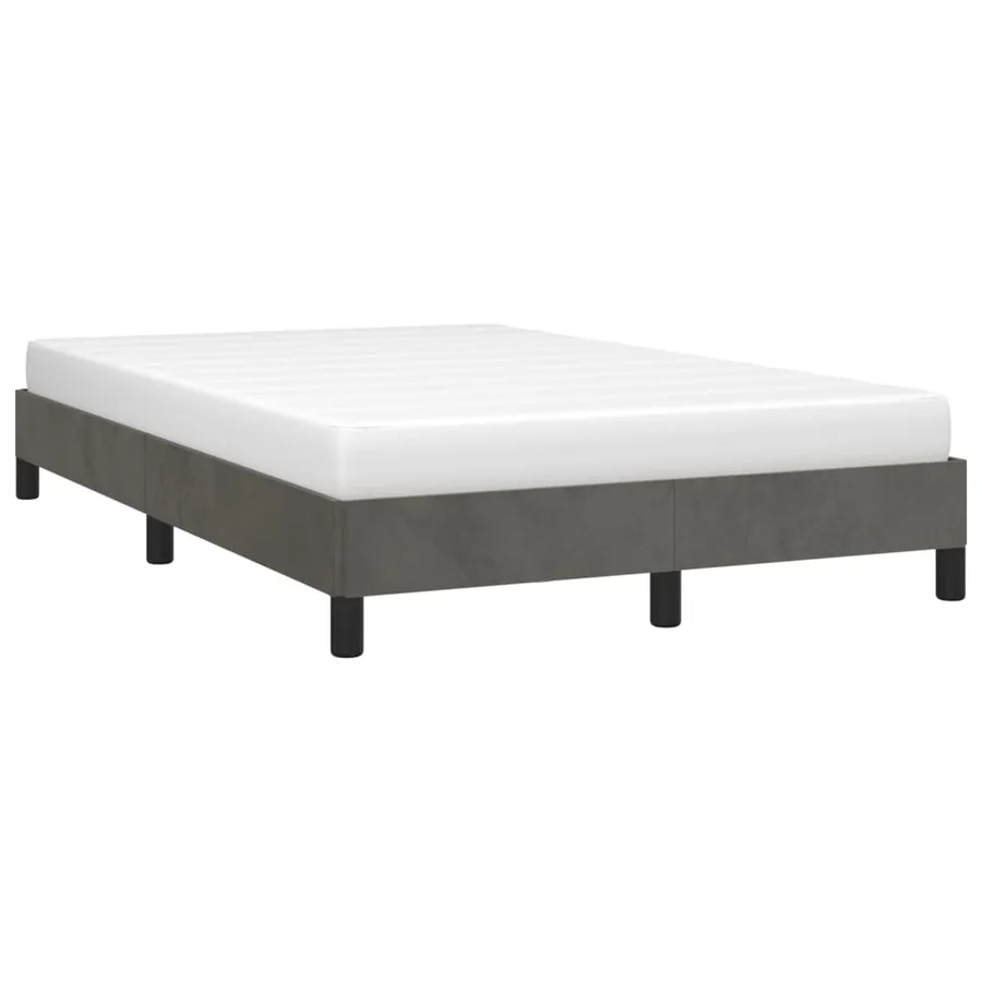 Cadre de lit sans matelas gris foncé 120x190 cm velours - 4