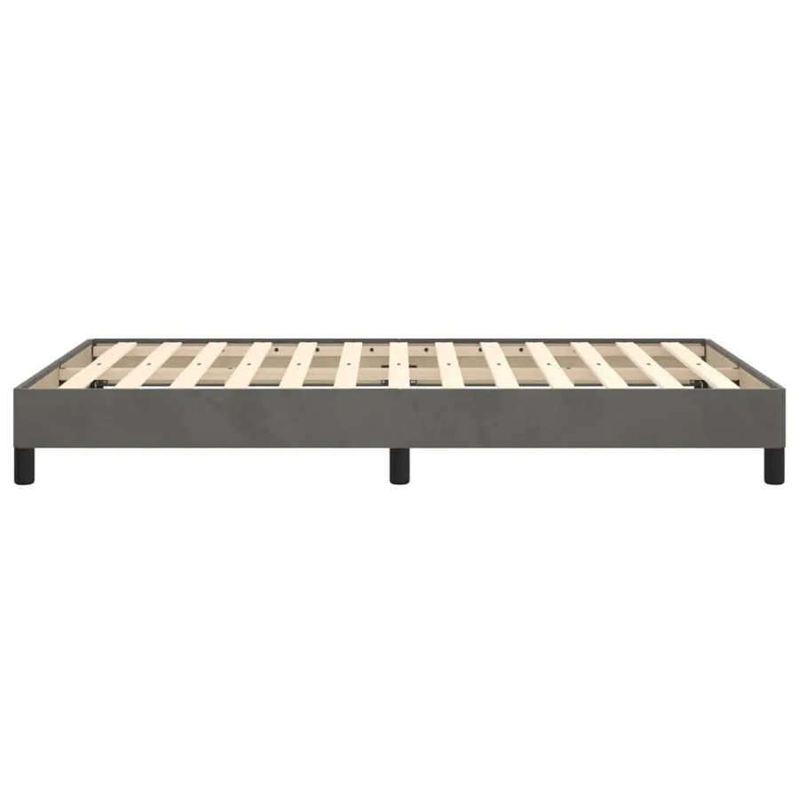 Cadre de lit sans matelas gris foncé 120x190 cm velours - 6