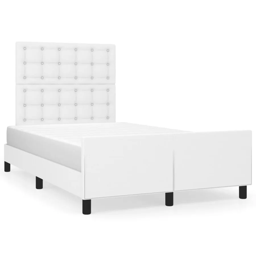 Cadre de lit sans matelas blanc 120x190 cm similicuir - 2
