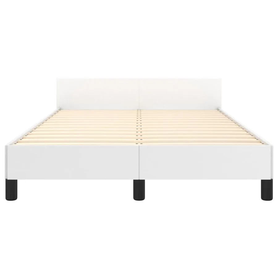 Cadre de lit sans matelas blanc 120x190 cm similicuir - 6