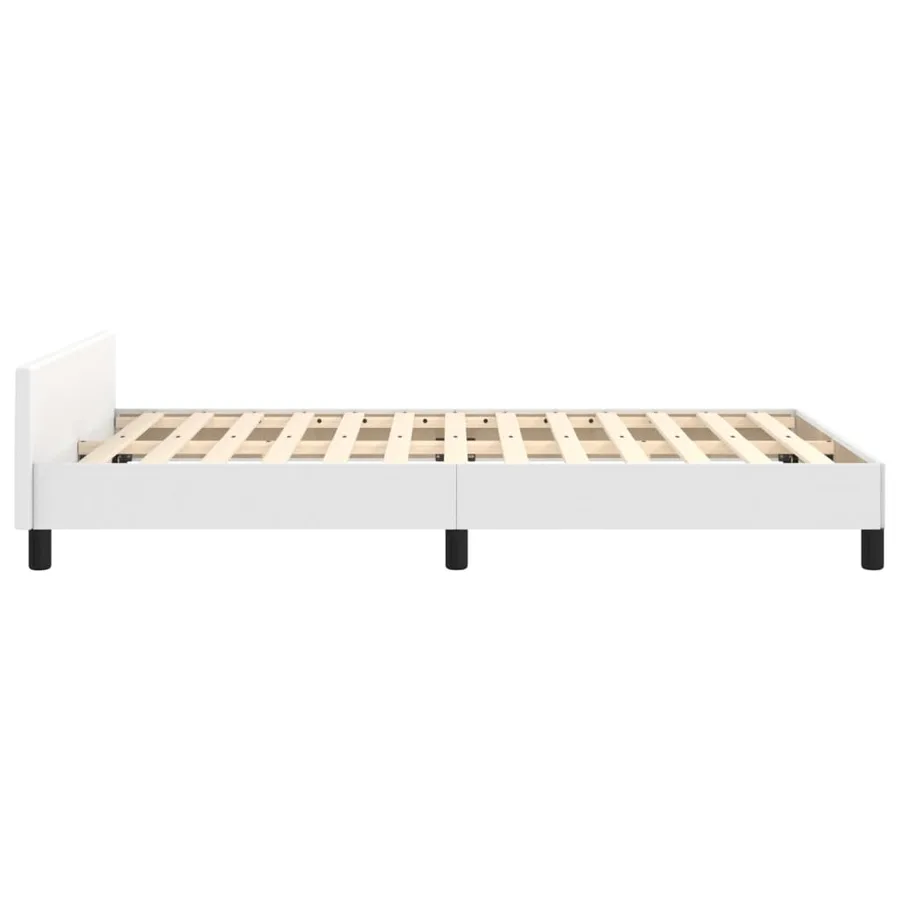 Cadre de lit sans matelas blanc 120x190 cm similicuir - 7