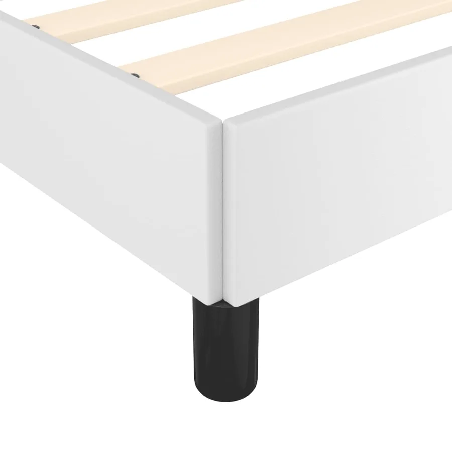 Cadre de lit sans matelas blanc 120x190 cm similicuir - 9