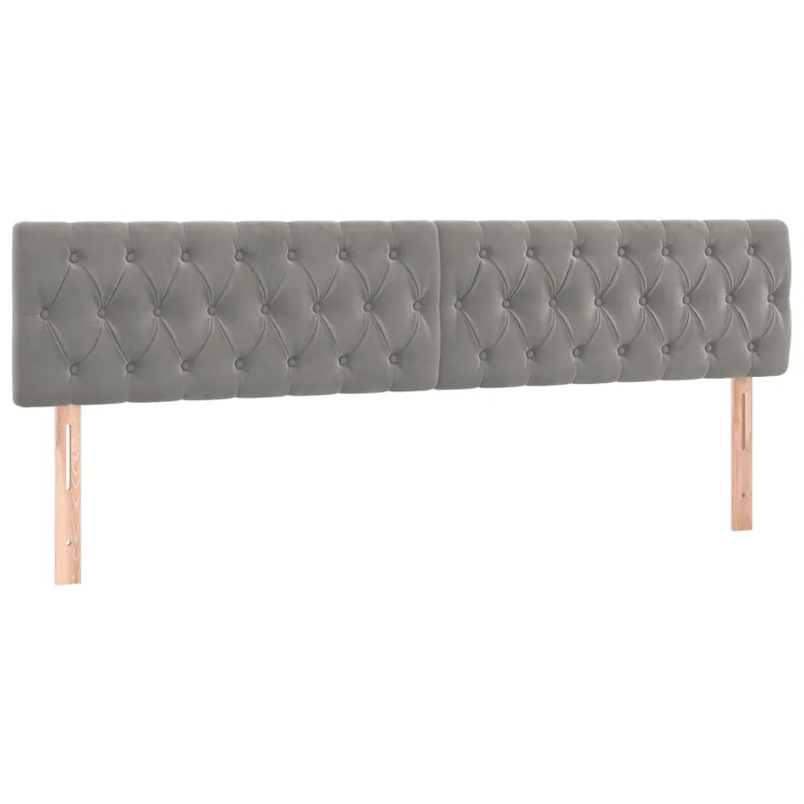 Cadre de lit sans matelas gris clair 120x190 cm velours - 8