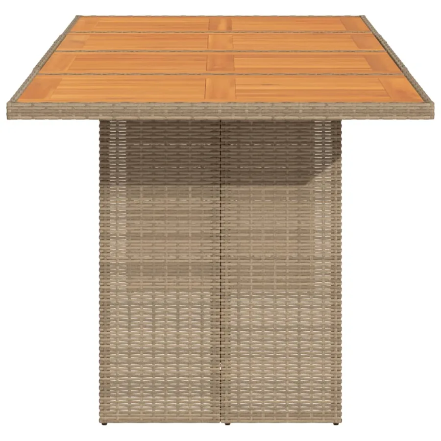 Table de jardin avec dessus en bois d'acacia beige 190x80x74 cm - 4