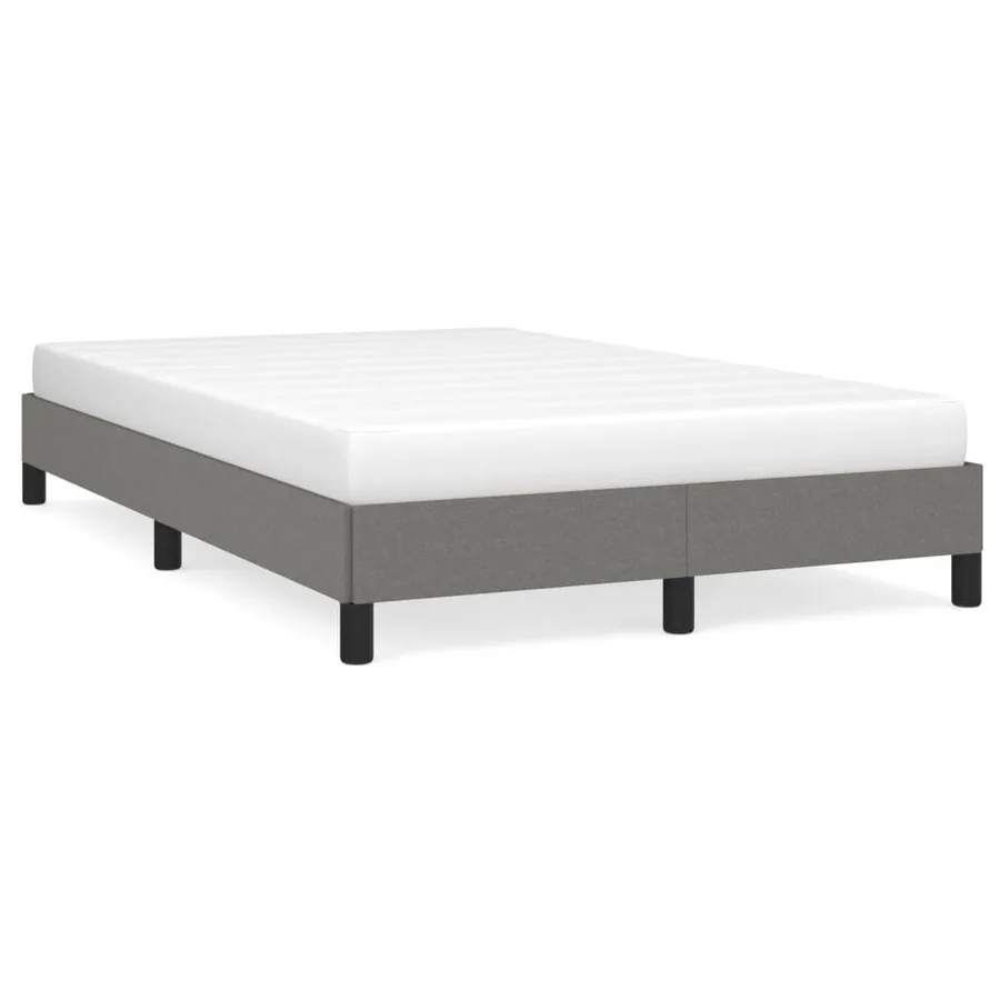 Cadre de lit sans matelas gris foncé 120x190 cm tissu - 2