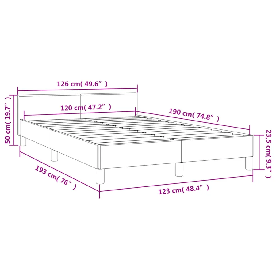 Cadre de lit sans matelas rose 120x190 cm velours - 9