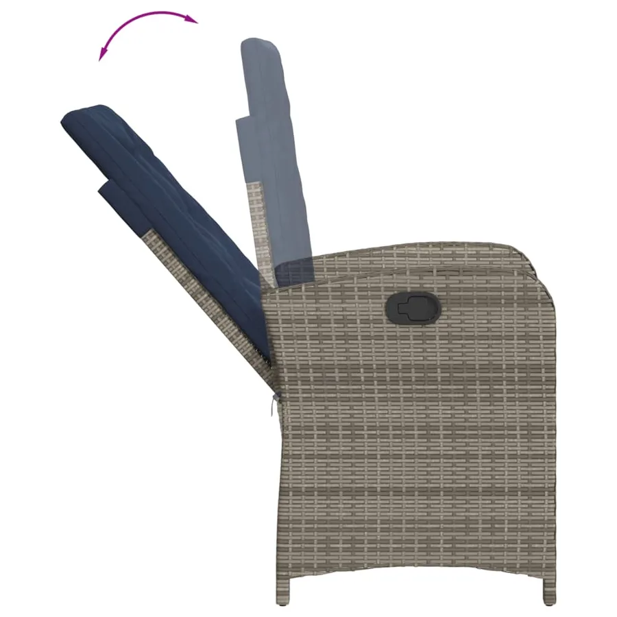 Ensemble à manger de jardin et coussins 7 pcs beige poly rotin - 5