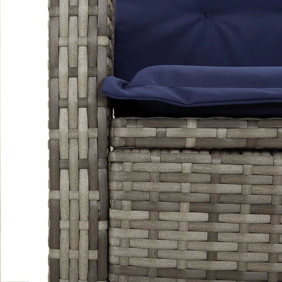 Ensemble à manger de jardin et coussins 7 pcs beige poly rotin - 8