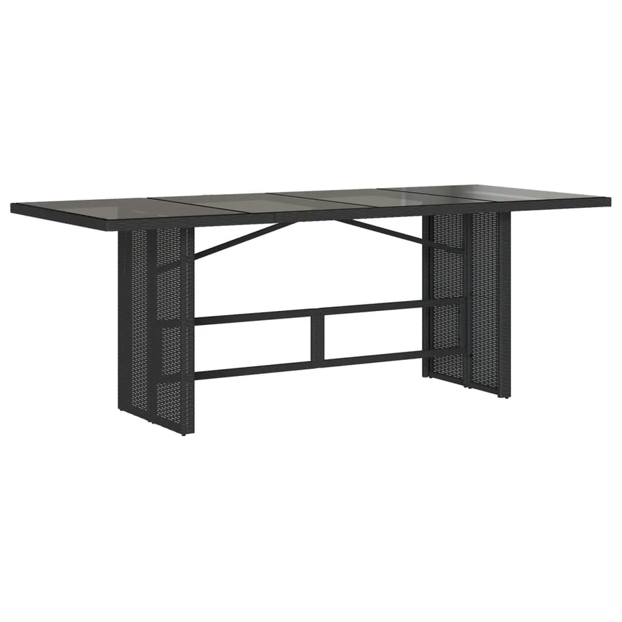 Ensemble à manger de jardin coussins 7pcs Noir Résine tressée - 3