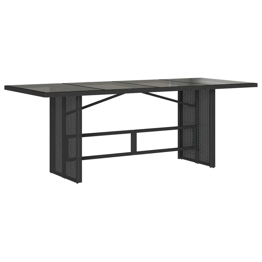 Ensemble à manger de jardin 9pcs coussins noir résine tressée - 4