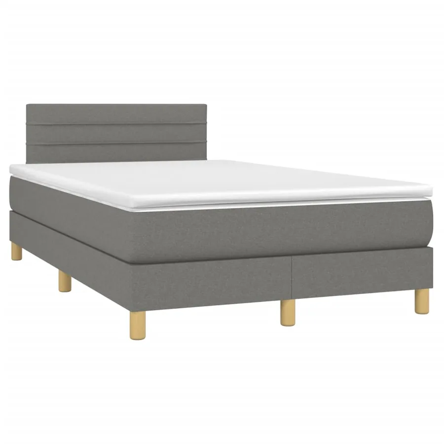 Sommier à lattes de lit avec matelas gris foncé 120x190cm tissu - 2