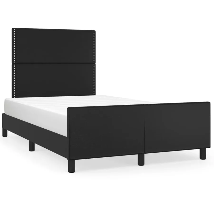Cadre de lit sans matelas noir 120x190 cm similicuir - 2