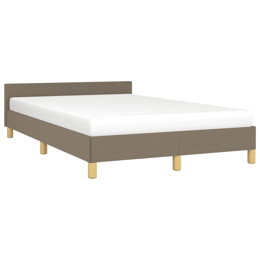 Cadre de lit sans matelas taupe 120x190 cm tissu - 4