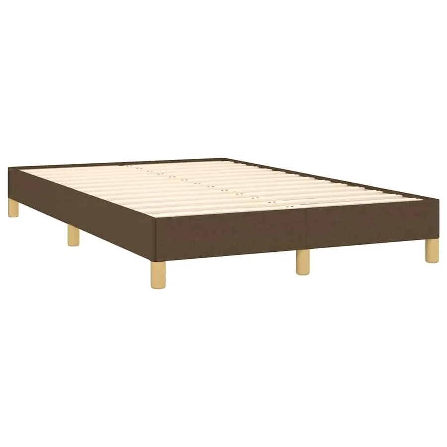 Sommier à lattes de lit matelas et LED marron foncé 120x190 cm - 6
