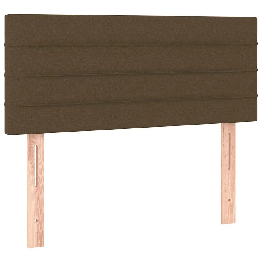 Sommier à lattes de lit matelas et LED marron foncé 120x190 cm - 9