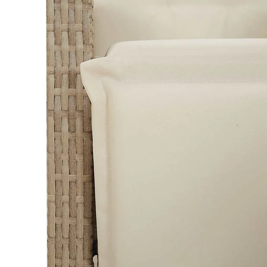Ensemble à manger de jardin et coussins 7 pcs beige poly rotin - 8