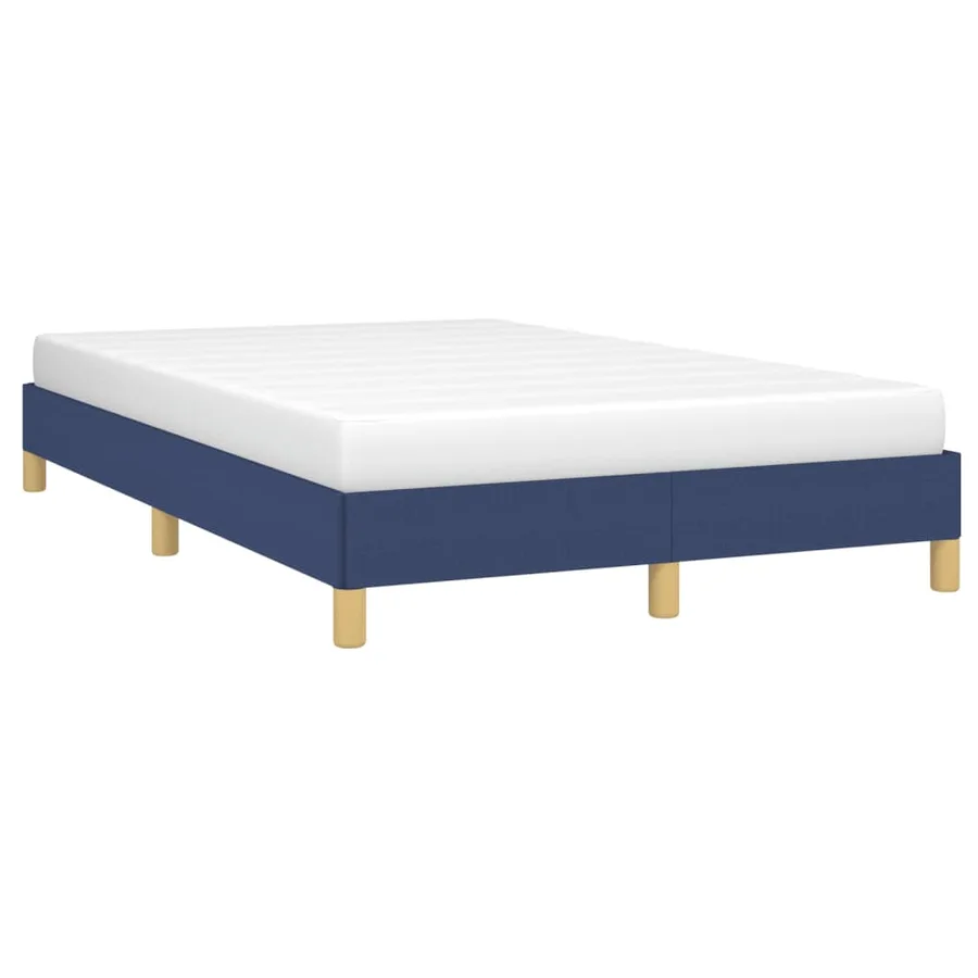 Cadre de lit sans matelas bleu 120x190 cm tissu - 4