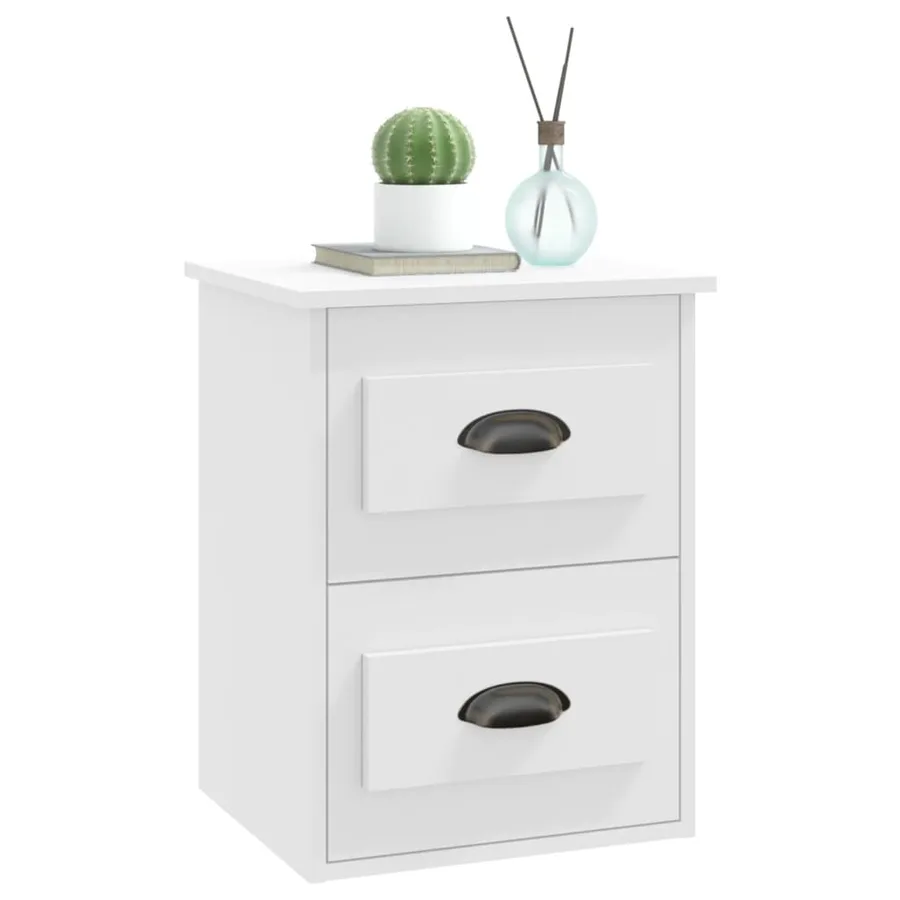 Tables de chevet murales 2 pcs blanc 41,5x36x53 cm - 5