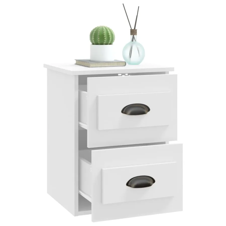 Tables de chevet murales 2 pcs blanc 41,5x36x53 cm - 6