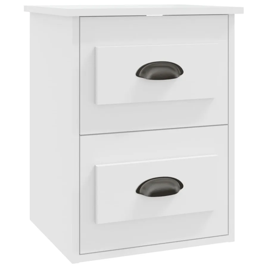 Tables de chevet murales 2 pcs blanc 41,5x36x53 cm - 7