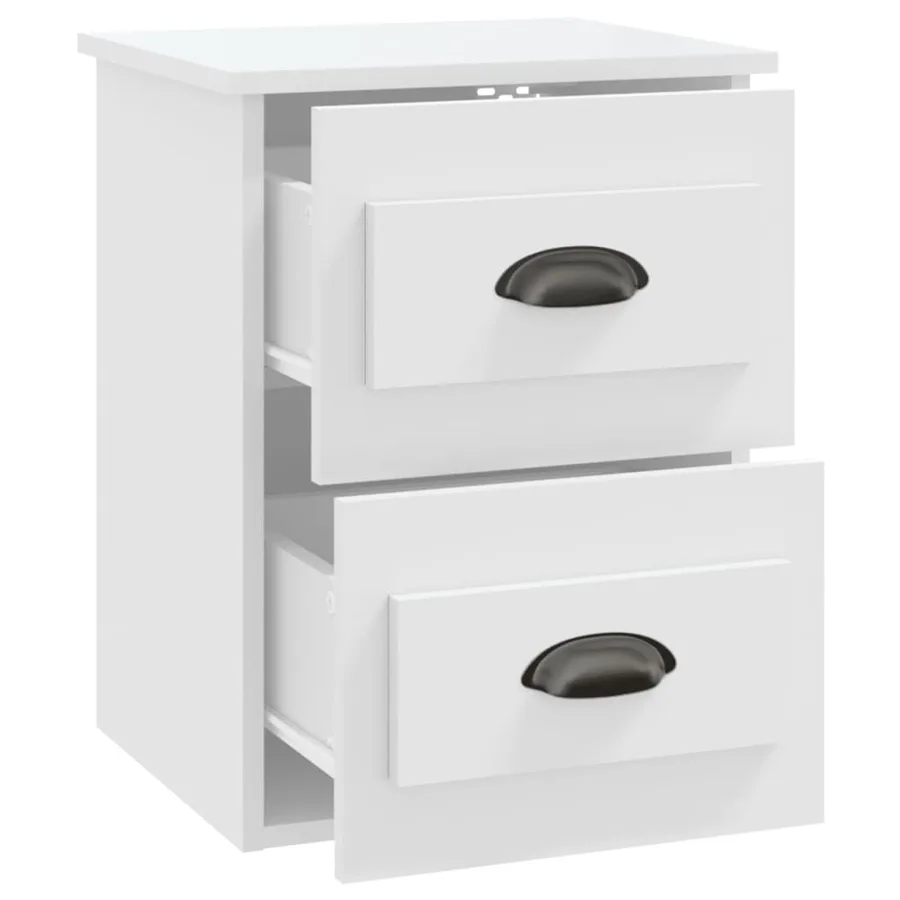Tables de chevet murales 2 pcs blanc 41,5x36x53 cm - 8