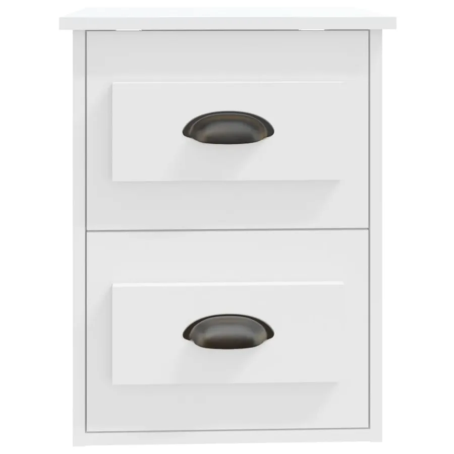Tables de chevet murales 2 pcs blanc 41,5x36x53 cm - 9