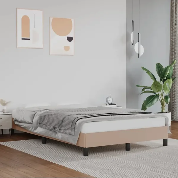 Cadre de lit sans matelas cappuccino 120x190 cm similicuir