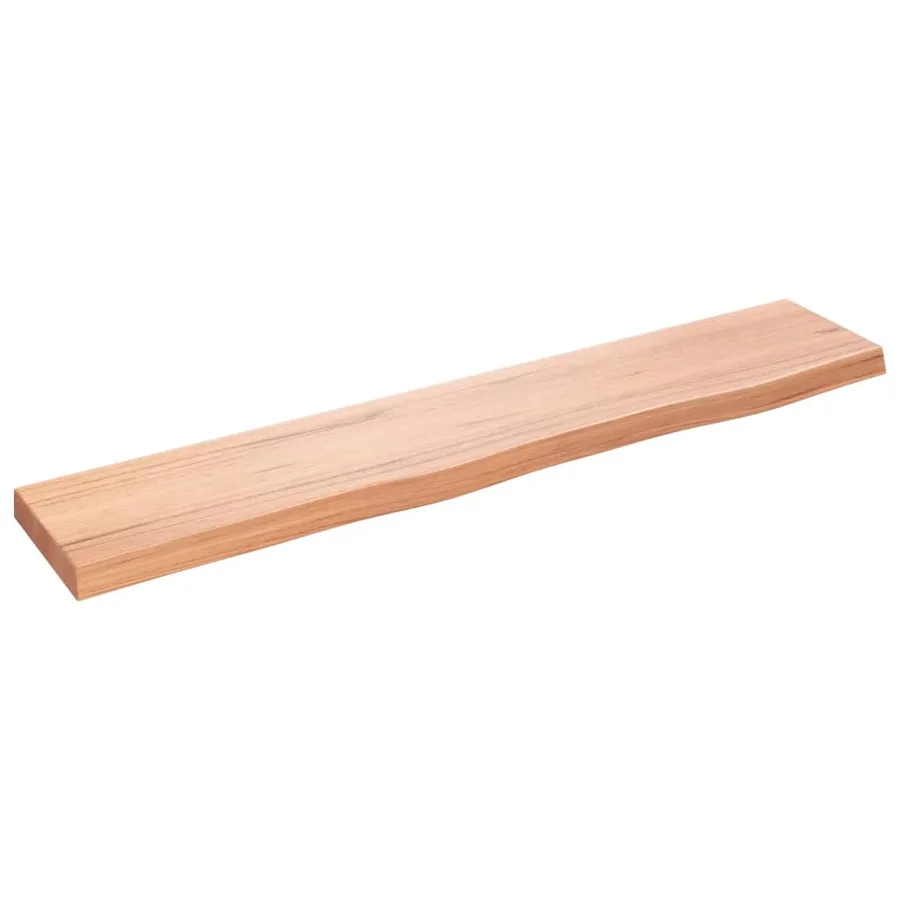Étagère murale marron clair 100x20x4cm bois chêne massif traité - 2