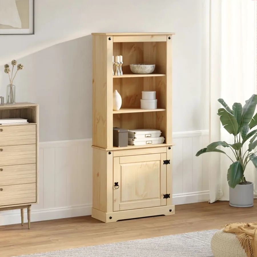 Buffet haut Corona 74x38x170 cm bois de pin massif - 3