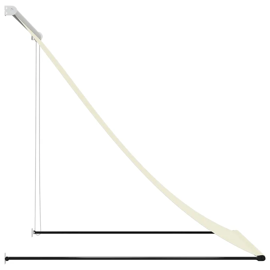 Auvent rétractable crème 100x150 m tissu et acier - 4