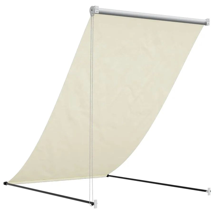 Auvent rétractable crème 100x150 m tissu et acier - 5