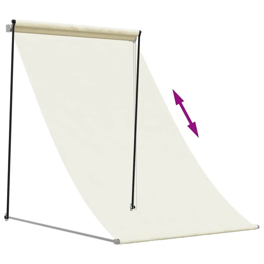 Auvent rétractable crème 100x150 m tissu et acier - 6