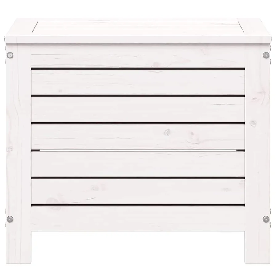 Repose-pied de jardin blanc 62x31,5x52 cm bois de pin massif - 4