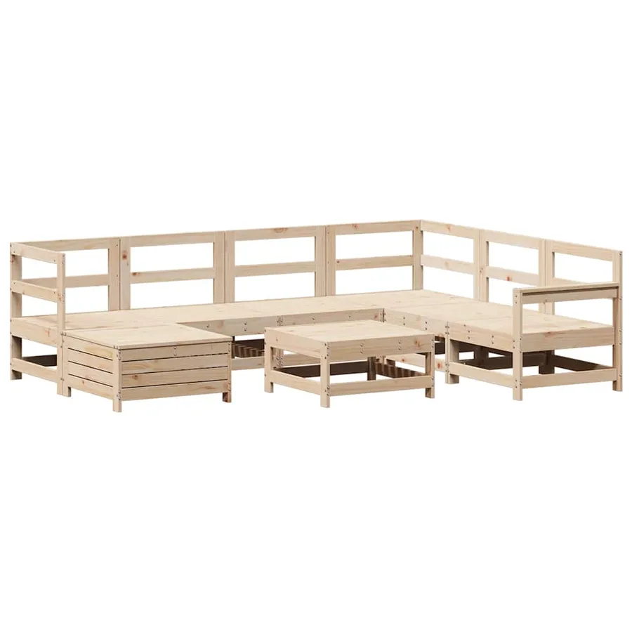 Salon de jardin 8 pcs bois de pin massif - 2