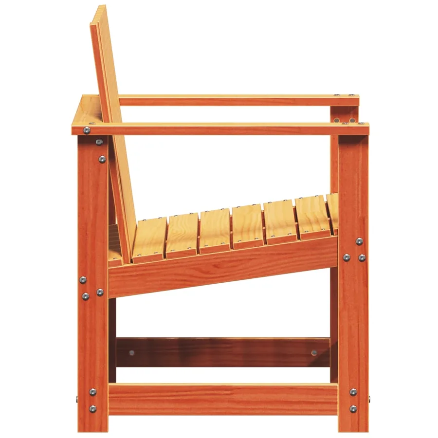 Chaise de jardin cire marron 62x56x77 cm bois de pin massif - 5