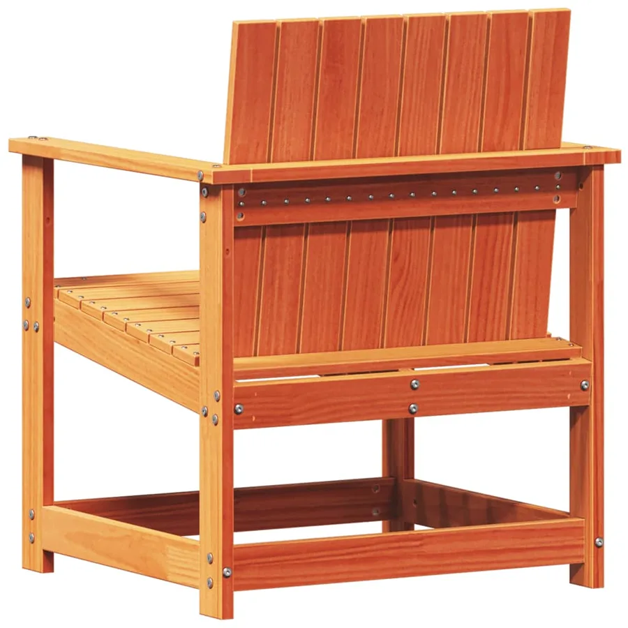 Chaise de jardin cire marron 62x56x77 cm bois de pin massif - 6
