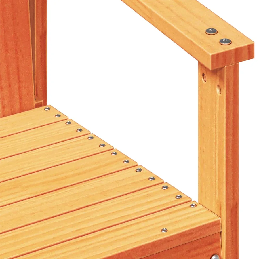 Chaise de jardin cire marron 62x56x77 cm bois de pin massif - 7