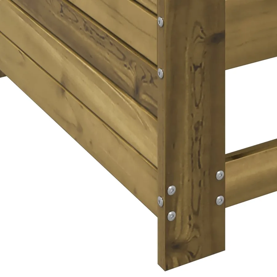 Canapé de jardin accoudoir avec coussin bois de pin imprégné - 7