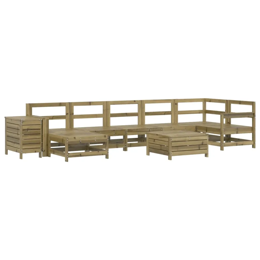 Salon de jardin 9 pcs bois de pin imprégné - 2