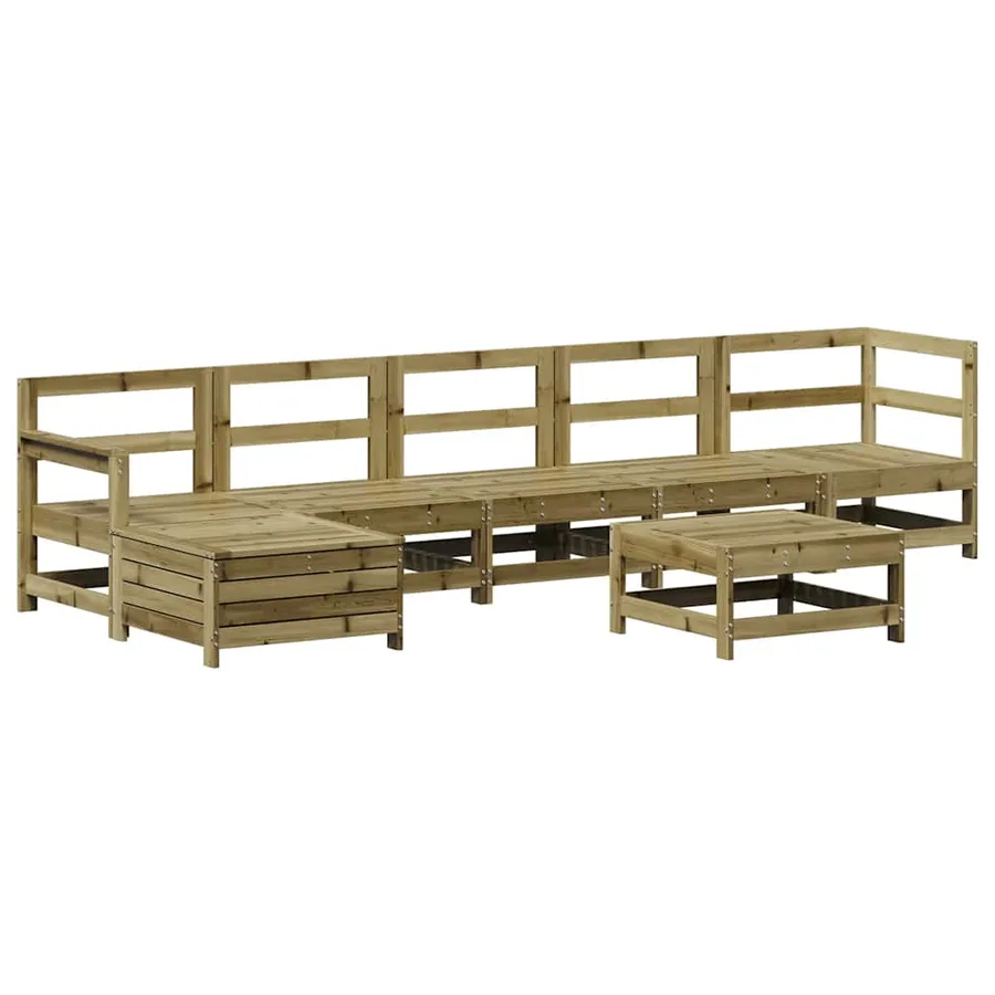 Salon de jardin 7 pcs bois de pin imprégné - 2
