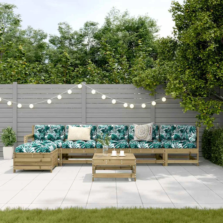 Salon de jardin 7 pcs bois de pin imprégné - 3