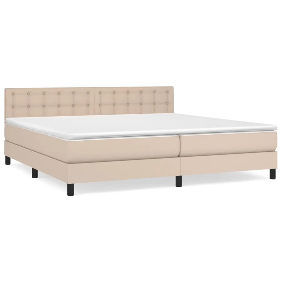 Sommier à lattes de lit avec matelas Cappuccino 200x200 cm - 2