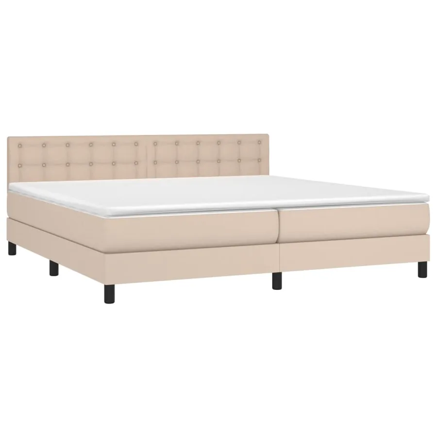 Sommier à lattes de lit avec matelas Cappuccino 200x200 cm - 3