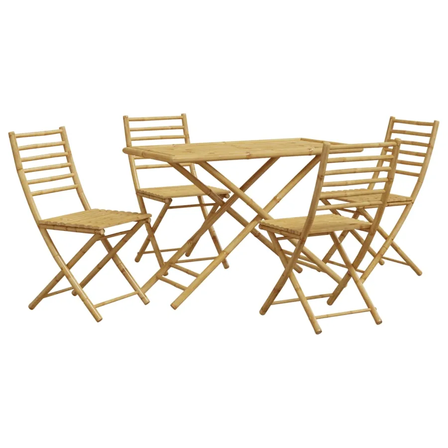 Ensemble à manger de jardin 5 pcs bambou - 2
