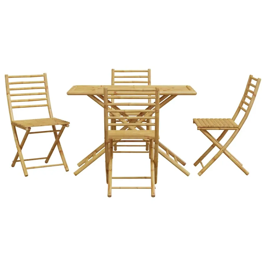 Ensemble à manger de jardin 5 pcs bambou - 3