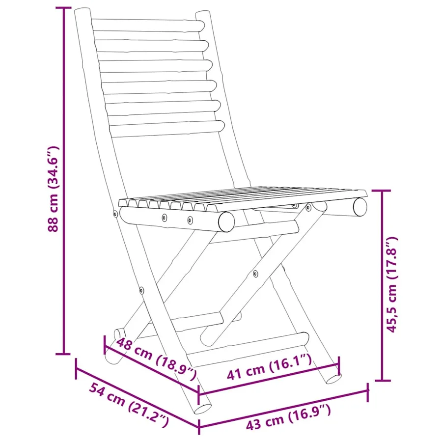 Ensemble de bistro 3 pcs bambou - 12